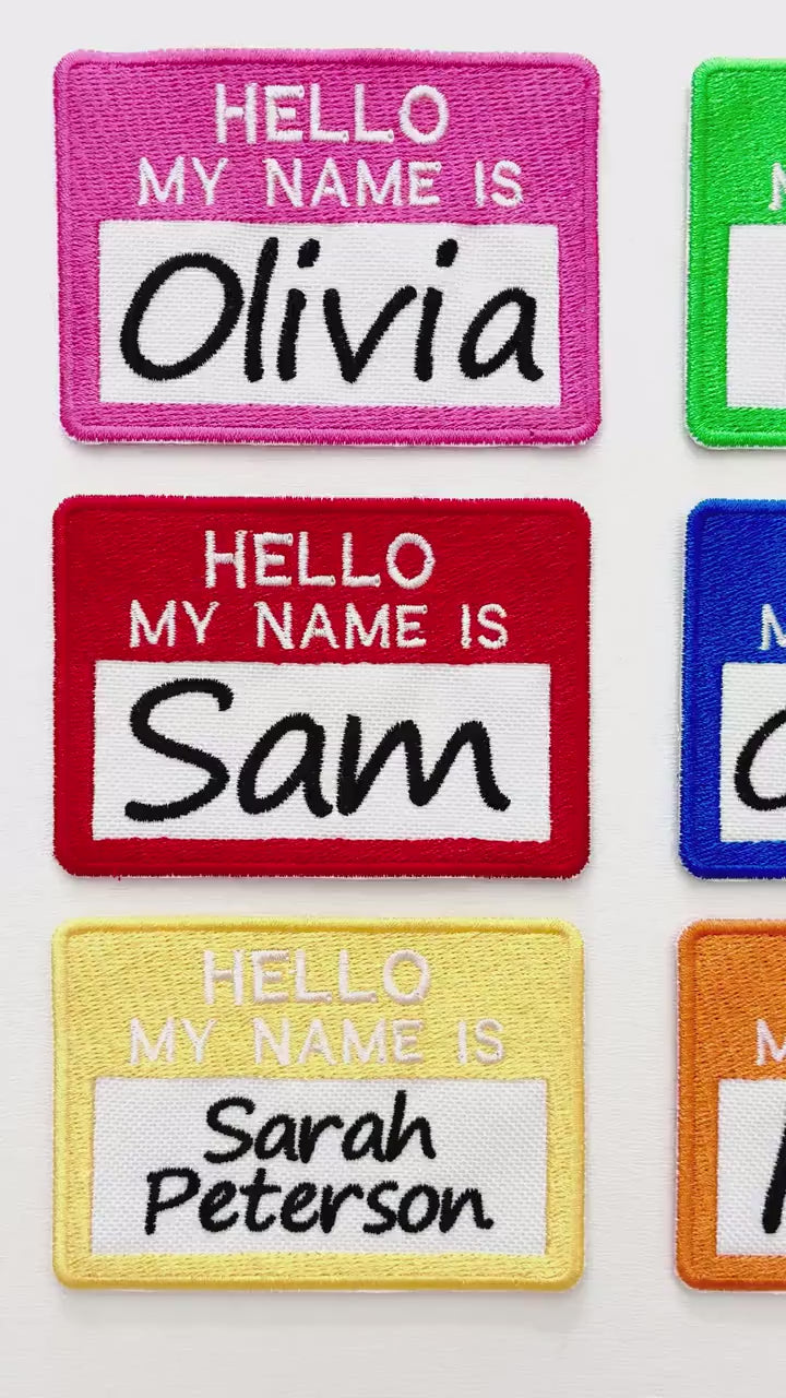 Personalised Embroidered Hello My Name Is Badges Sew/Iron/VELCRO® Text Patches