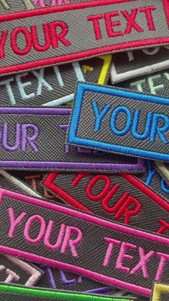Personalised Embroidered Text Patch Iron On & Sew On Custom Morale Badge (P8)