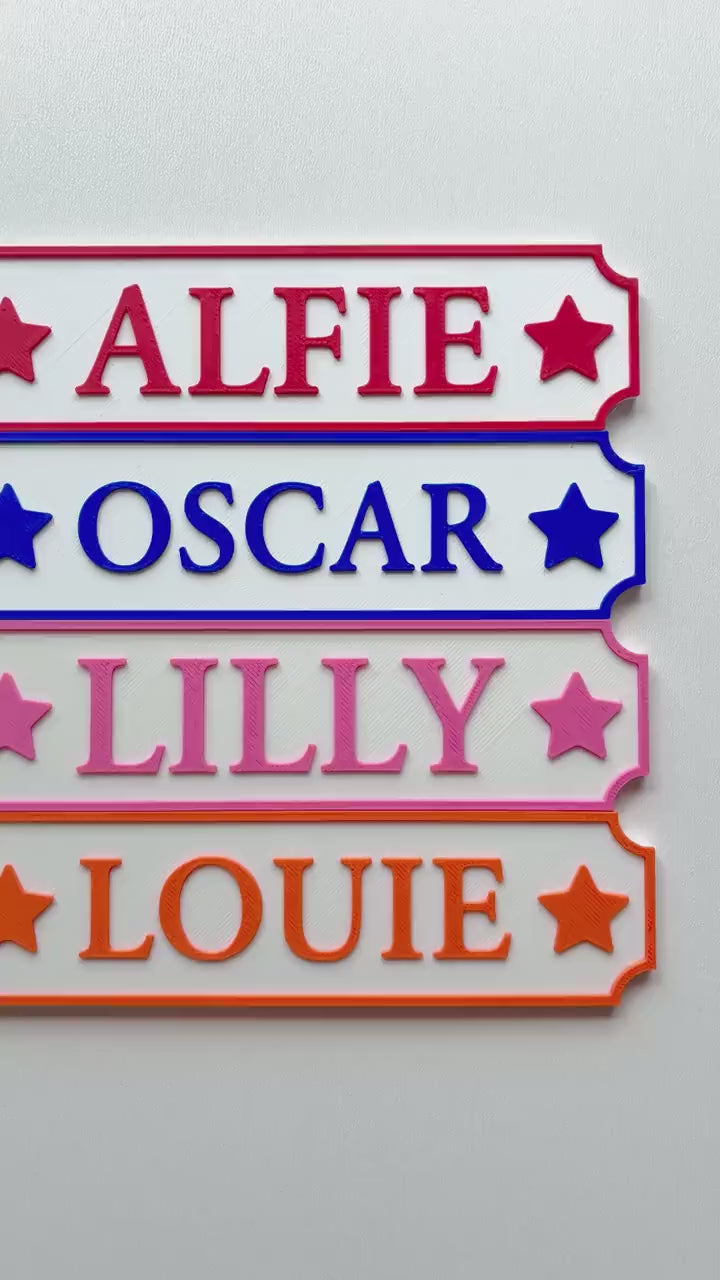 Personalised Kids Name Door Sign – Custom Girls Boys Bedroom Decoration Plate