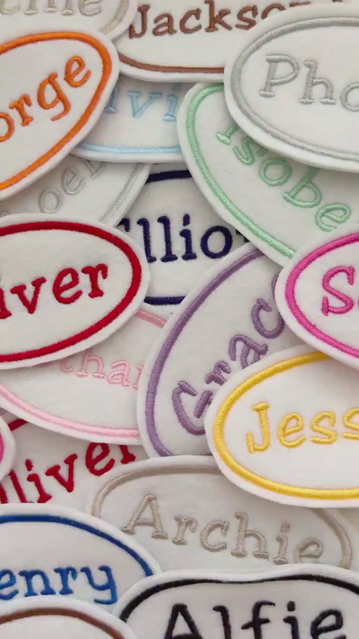 Personalised Embroidered Name Patch Iron On & Sew On Custom Text Badge (P6)