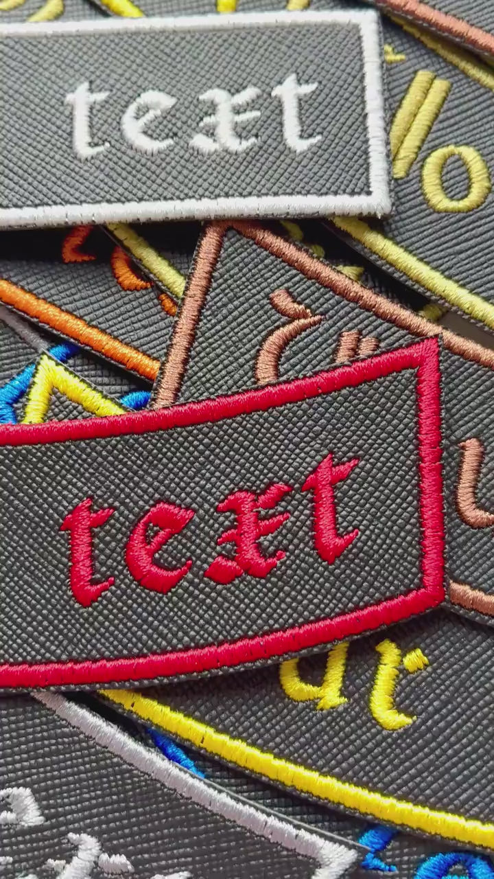 Personalised Embroidered Patch Iron On & Sew On Custom Text Old English Biker