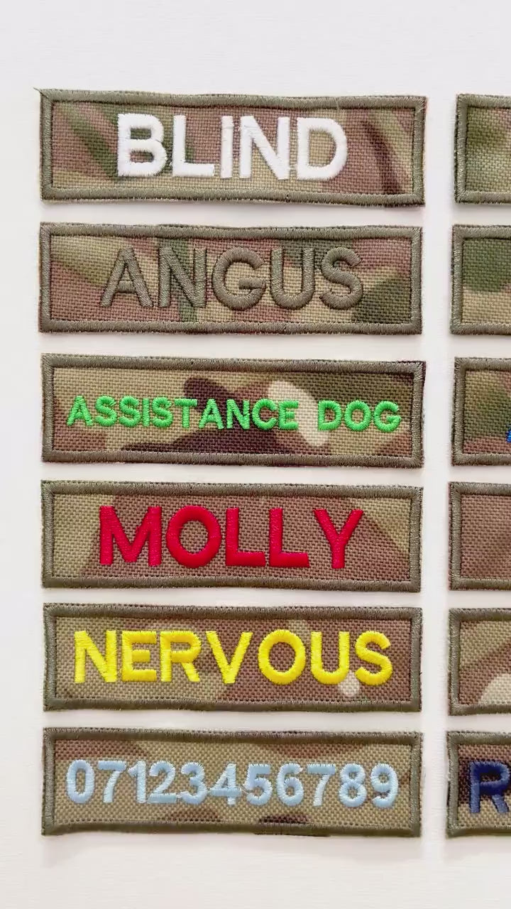 VELCRO® Patch To Fit Julius K9 Dog Harness Personalised Embroidered Camo Badge