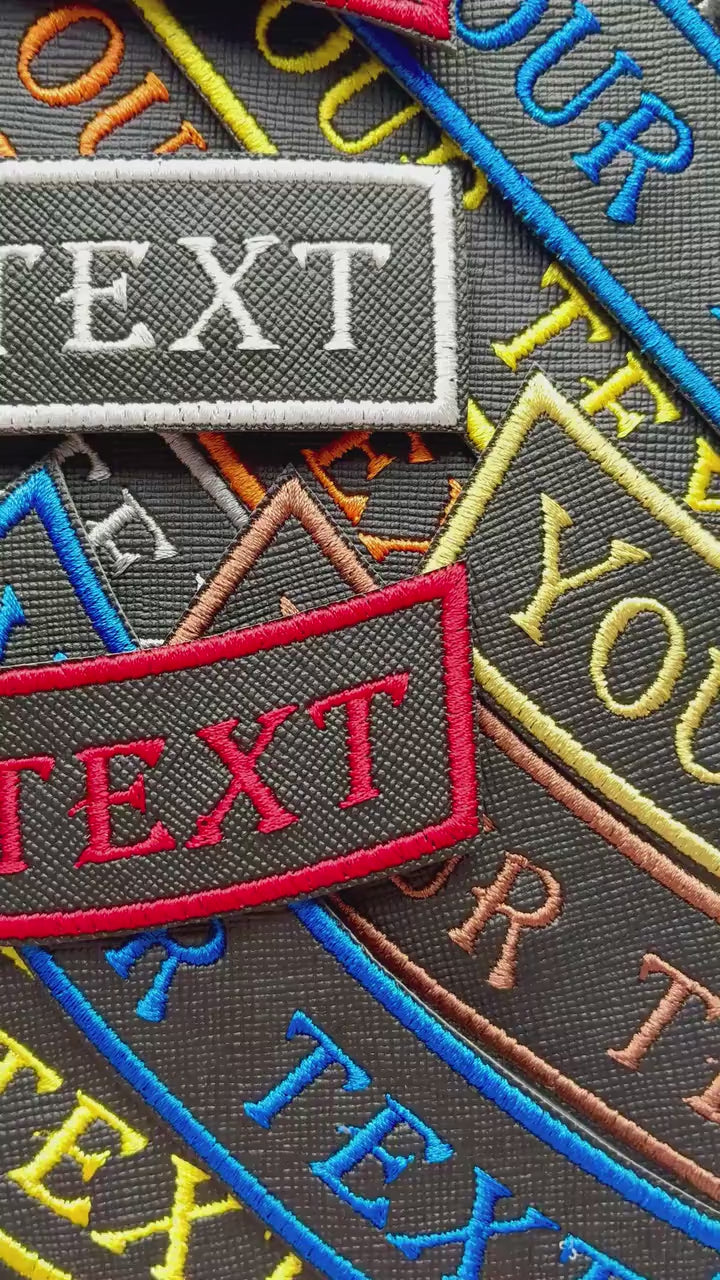 Personalised Embroidered Patch Iron & Sew On Custom Text Old English Biker Club