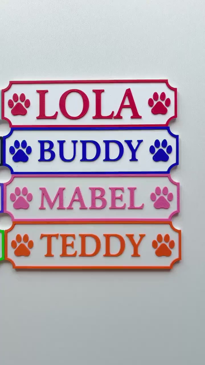 Personalised Dog Name Paw Sign – Custom Pet Crate Cage House Decoration Plate