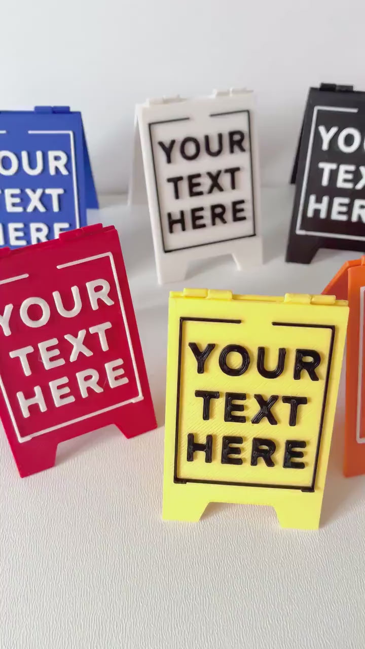 Personalised Text Mini Folding Signs - Novelty Warning Caution Office Desk Gift