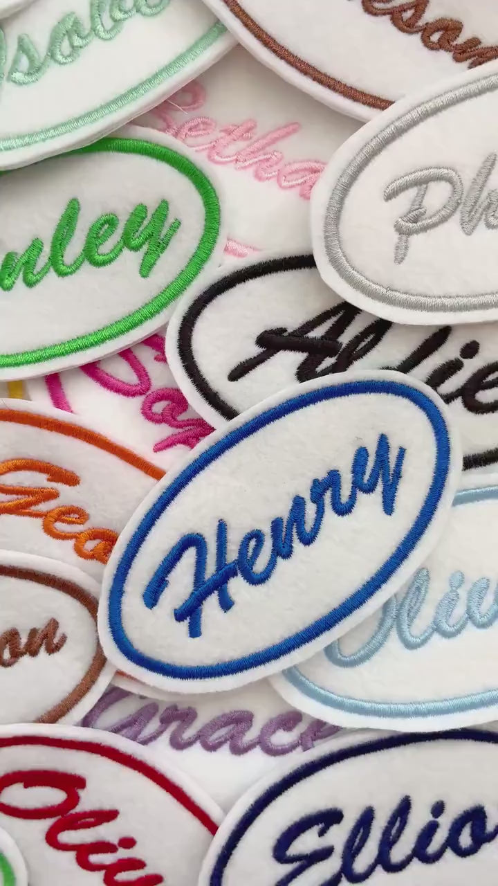 Personalised Embroidered Name Patch Iron On & Sew On Custom Text Badge (P5)