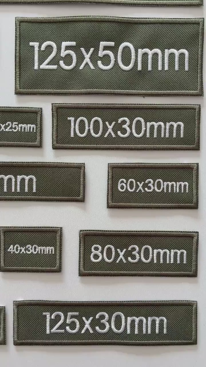 Personalised Embroidered Olive Patches Sew/Iron/VELCRO® Custom Text Molle Morale Badges