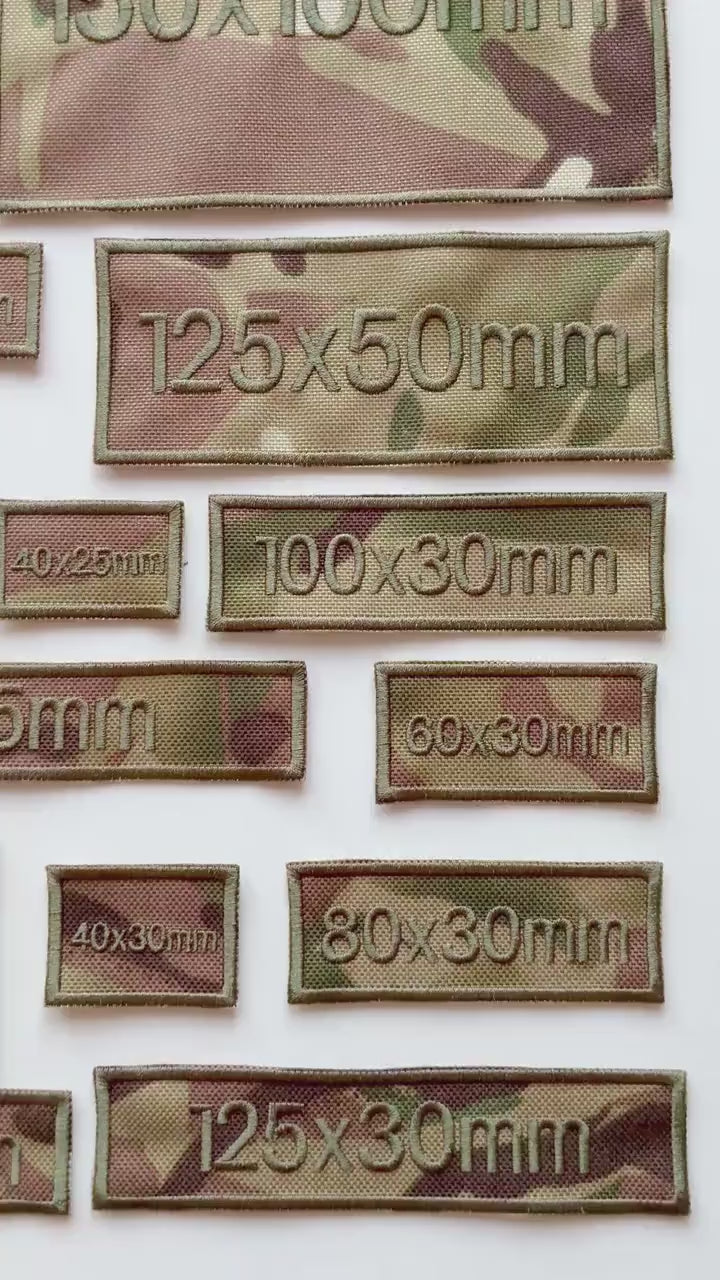 Personalised Embroidered Camo Patches Sew/Iron/VELCRO® Custom Text Molle Morale Badges